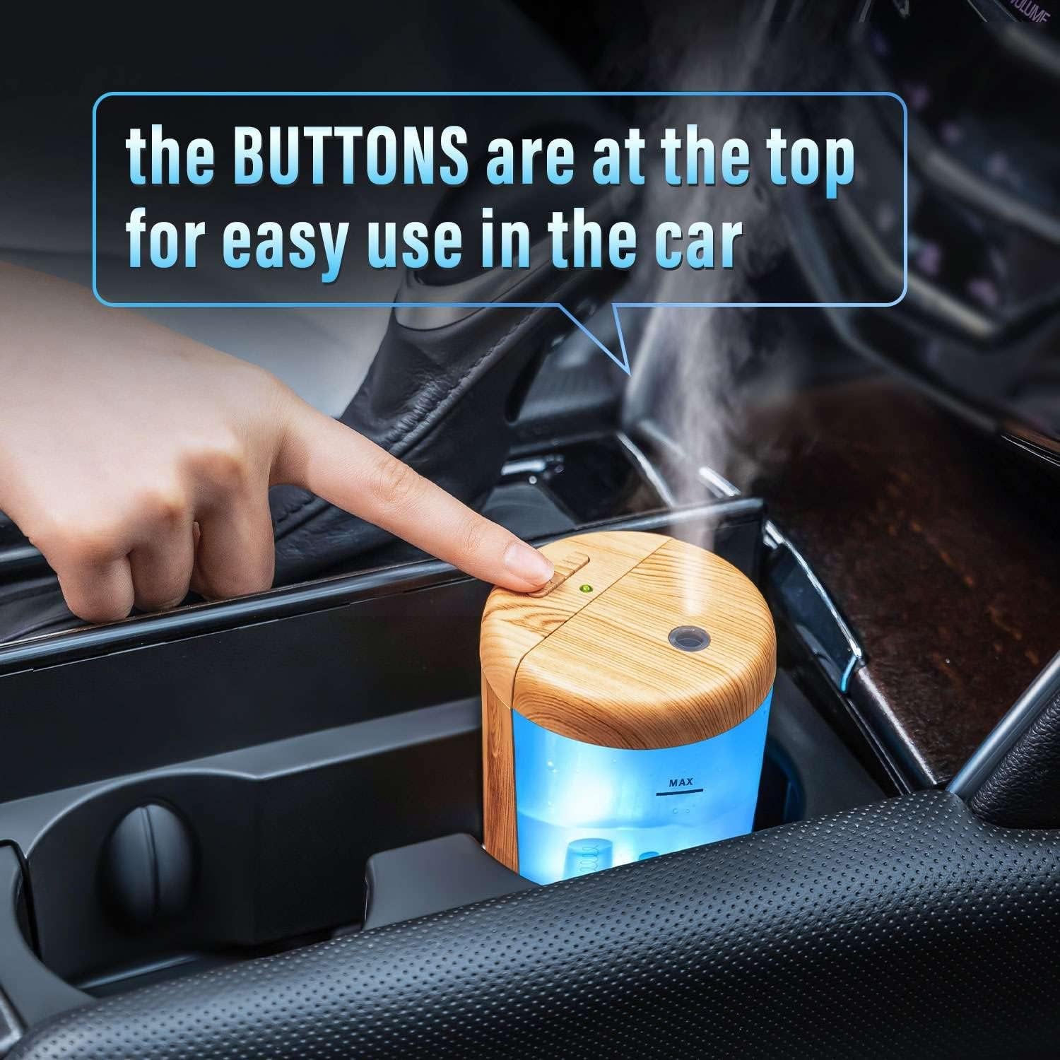 Mini Humidifier and Diffuser, Portable USB Travel Humidifier for Car, Desk or Home, 7 Colors, Essential Oil Diffuser