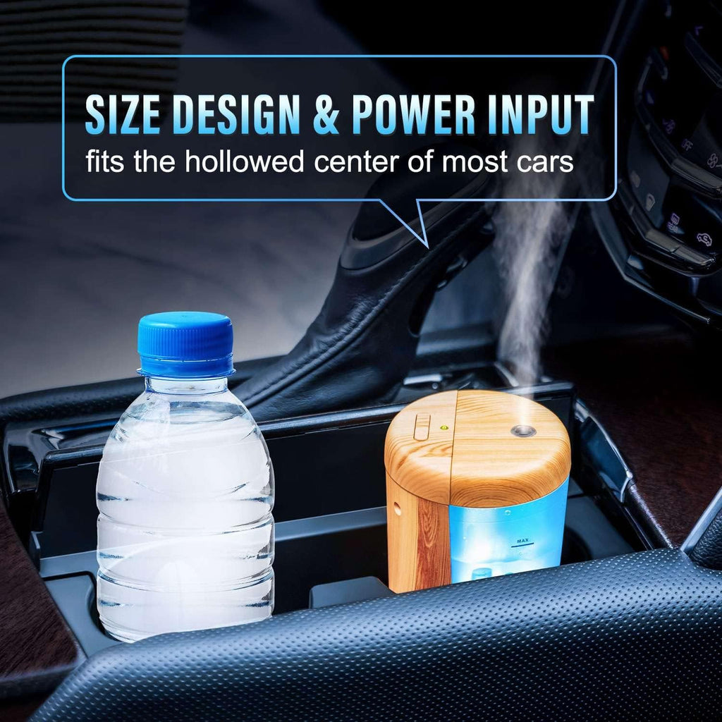 Mini Humidifier and Diffuser, Portable USB Travel Humidifier for Car, Desk or Home, 7 Colors, Essential Oil Diffuser