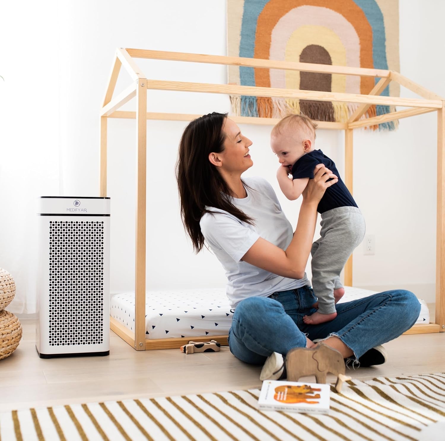 Medify MA-40 Air Purifier with True HEPA H13 Filter | 1,793 Ft² Coverage in 1Hr for Smoke, Wildfires, Odors, Pollen, Pets | Quiet 99.9% Removal to 0.1 Microns | White, 1-Pack