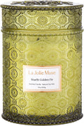 Starlit Golden Fir Candle – Pine, Cedarwood, Fir Balsam | 19 Oz Large Wooden Wick Candle | Natural Soy Wax | 90 Hours Clean Burn | Gift-Ready for Hosts & Gatherings